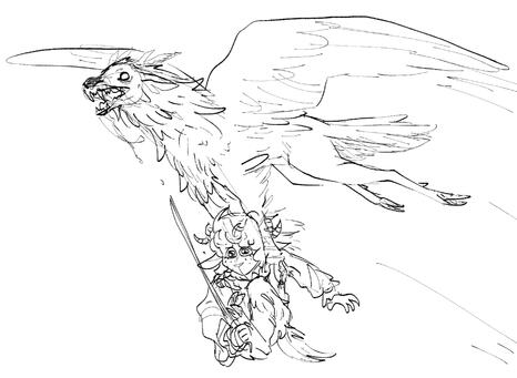 Fullbody sketch of two characters